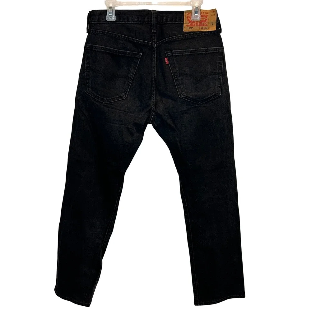 Levi's 501 Original Fit Jeans 32x30 Mens Black Straight Leg Button Fly 005012442